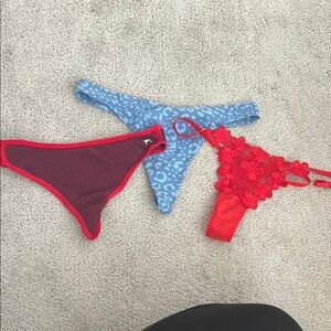 Set of Three Colorful Thongs